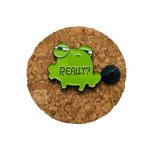 ✨Cartoon Green Cute frog letters Enamel Pin Animal Alloy Metal Brooch✨ - Picture 2 of 5